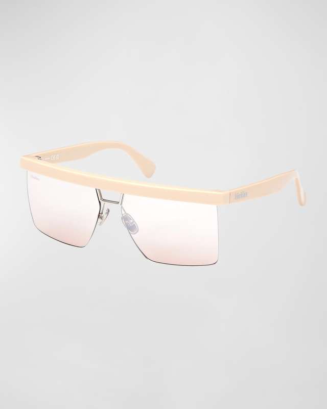 Flat1 Half-Rimmed Acetate Aviator Sunglasses